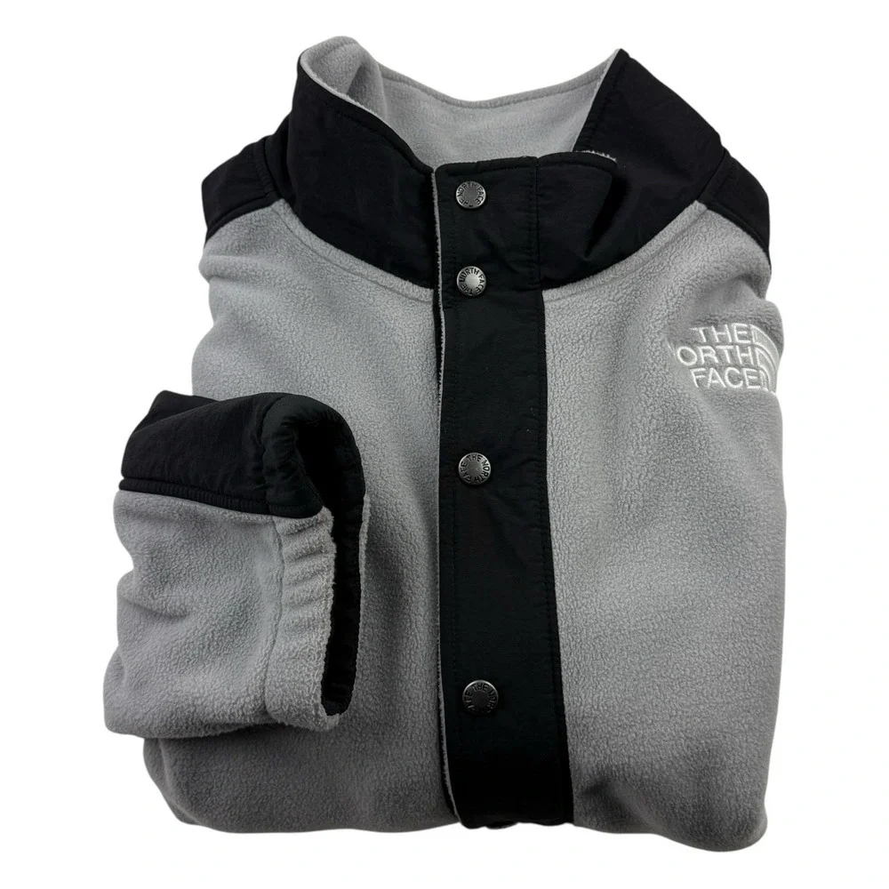 The North Face‎ ½ Snap Pullover Fleece Sweater Gray Black Red Men's Size 2XL
